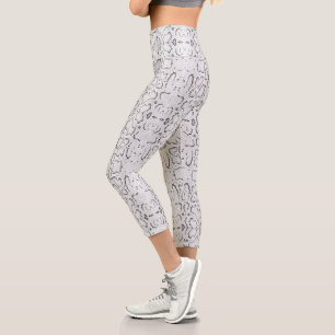 White Silver Anaconda Snakeskin Capri Leggings