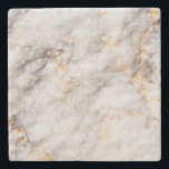 White, Silver and Gold Marble Real Stone Coasters<br><div class="desc">Add a touch of glam to any room with these real stone marble look coasters.  Colors: White,  Silver and Gold Marble</div>