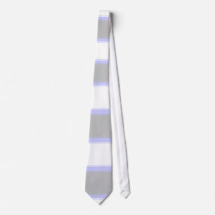 White Silver and Periwinkle Horizontally-Striped Neck Tie