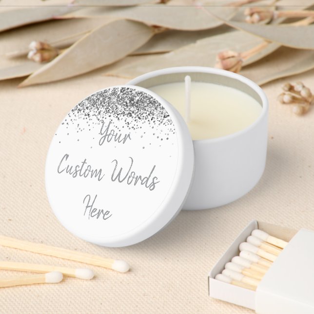 White Silver Birthday Party Anniversary Graduation Mini Candle Favors (Insitu)