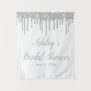 White & Silver Bridal Shower Backdrop Photo Booth 
