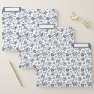 White Silver Christmas Pattern File Folder