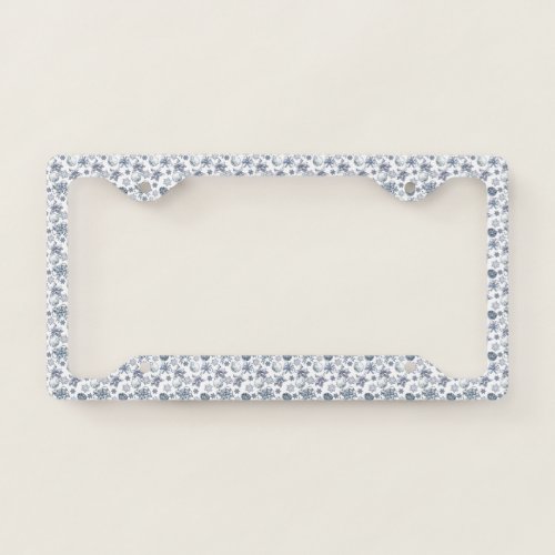 White Silver Christmas Pattern License Plate Frame