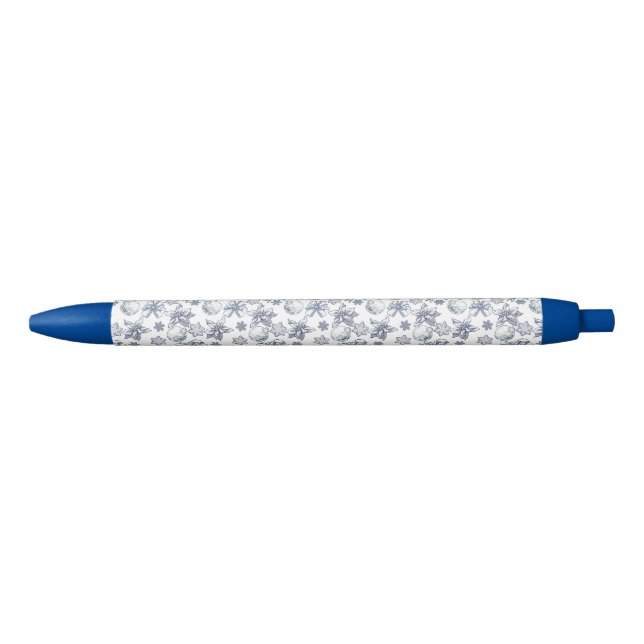 White Silver Christmas Pattern Pen (Front)