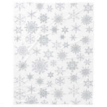 White & Silver Christmas Snowflake Pattern Winter