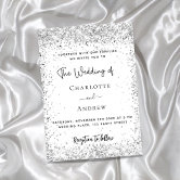 Silver Utensils on Shimmery White Invitations