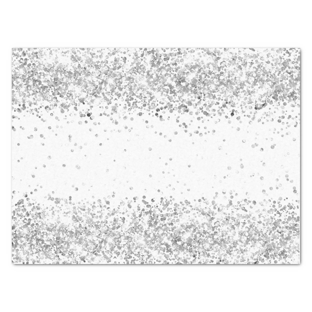 White silver glitter sparkle Christmas Xmas Tissue Paper Zazzle