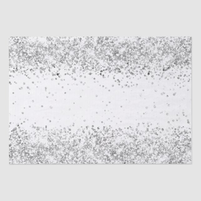 White silver glitter sparkle Christmas Xmas Tissue Paper (Front)