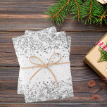 White silver glitter sparkle Christmas Xmas Wrapping Paper Sheets<br><div class="desc">Elegant,  classic,  glamorous and feminine style party wrapping paper. A chic white background decorated with faux silver glitter,  sparkles.
Perfect for a Christmas holiday gift.</div>