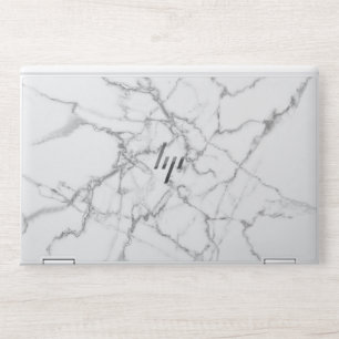 White silver glitter, stone agate marble ,modern, HP laptop skin