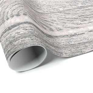White Silver Gray Graphite Grungy Wood Rustic Wrapping Paper