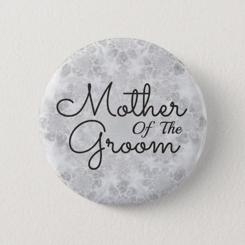 White Silver Simple Wedding Mother Of The Groom Button