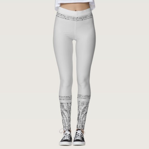 White Silver Zebra Wild Animal Print Exotic Glam Leggings