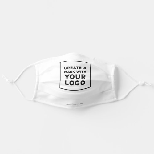 White Simple Branding and Logo on Employee Adult Cloth Face Mask