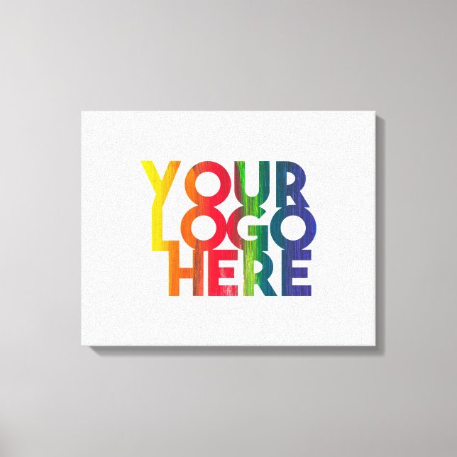 White Simple Business Logo Canvas Print (Front)