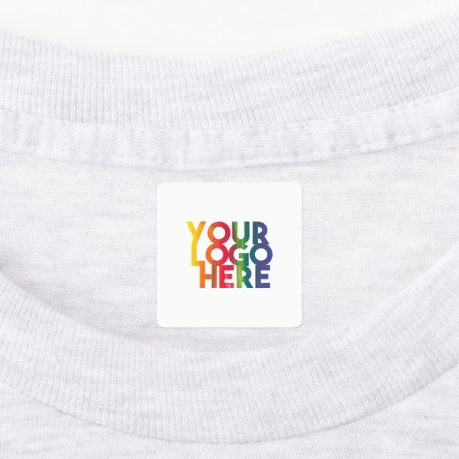 White Simple Business Logo Fabric Clothing Labels (Affixed)