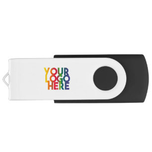 White Simple Business Logo Flash Drive