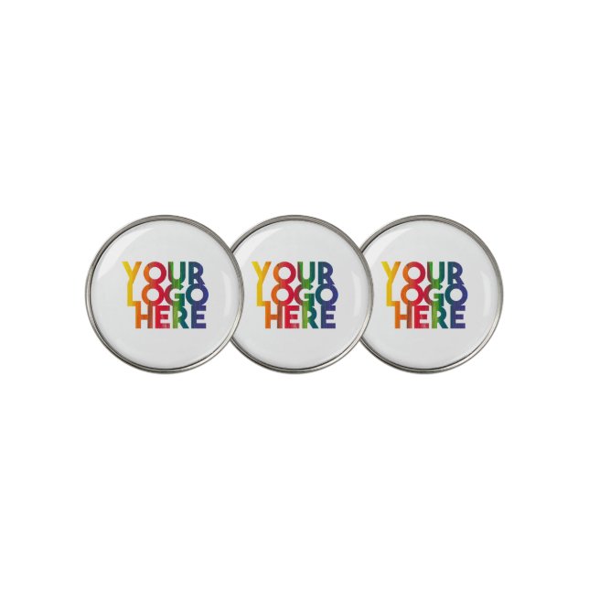 White Simple Business Logo Golf Ball Marker (3 Up)