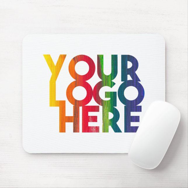 White Simple Business Logo Mouse Pad (With Mouse)