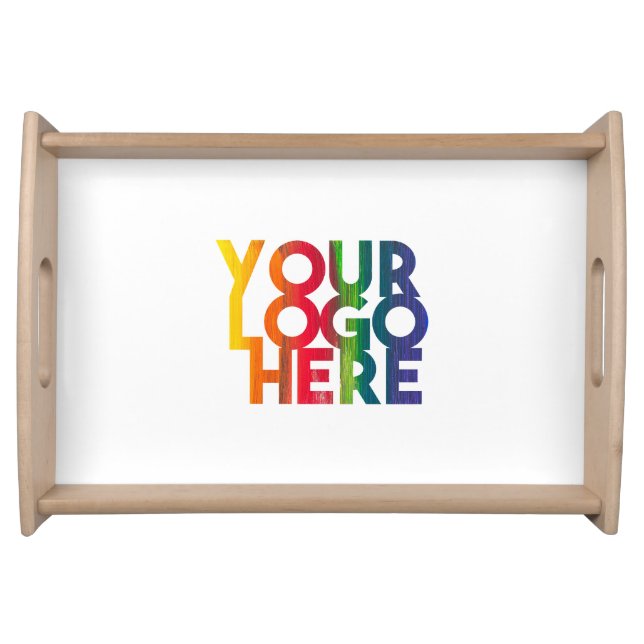 White Simple Business Logo Serving Tray (Front)