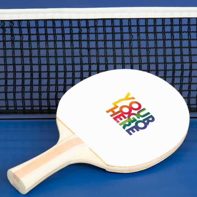 White Simple Business Logo Table Tennis Ping Pong Paddle (Insitu)