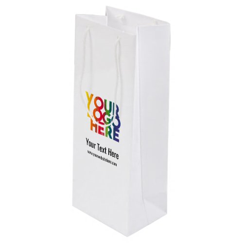 White Simple Business Logo Wine Gift Bag