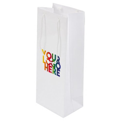 White Simple Business Logo  Wine Gift Bag