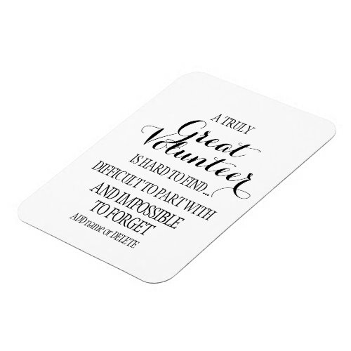 White simple clean volunteer appreciation gift magnet