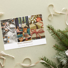 White Simple Collage Holydays card
