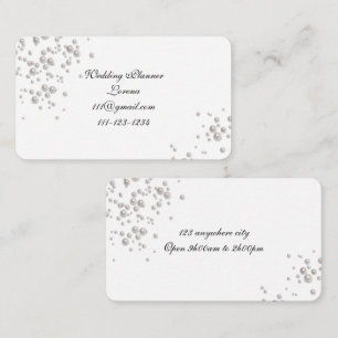 White simple elegant pearl business card