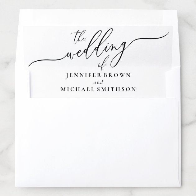 White Simple Formal Wedding Envelope Liner
