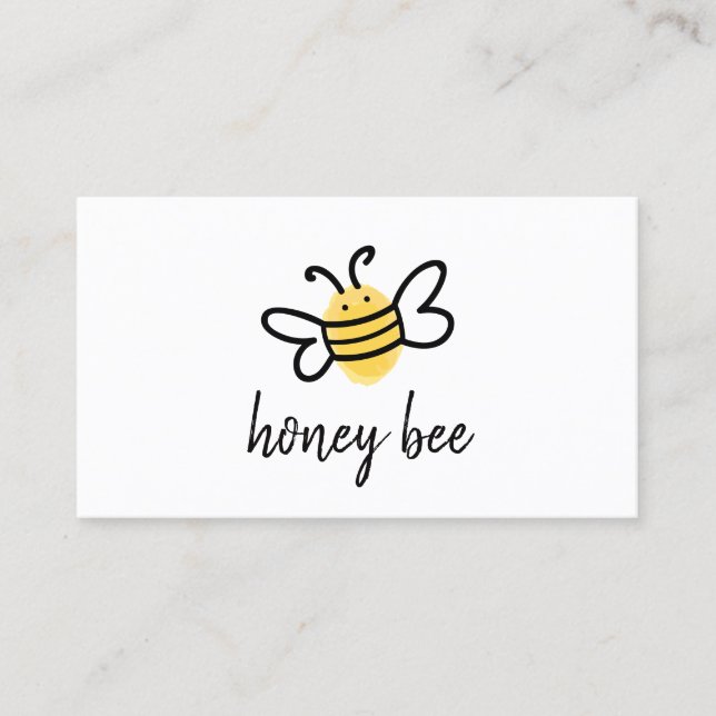 White Simple Honey Bee Business Card (Front)