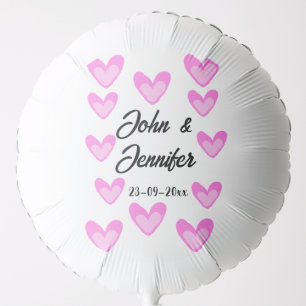 white simple minimal text style wedding pinkheart balloon