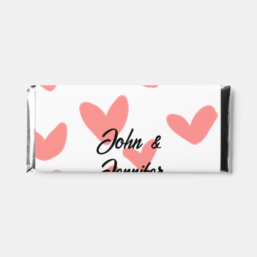 white simple minimal text style wedding red heart  hershey bar favors