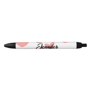 white simple minimal text style wedding red heart pen