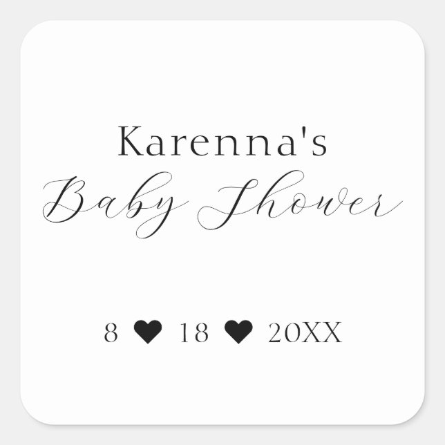 White Simple Minimalist Baby Shower Envelope Seal (Front)
