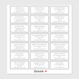 White Simple Minimalist Baby Shower Guest Address Sticker