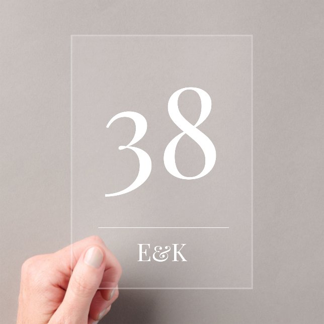 White Simple Modern Acrylic Arch Table Numbers (Insitu (Handheld))