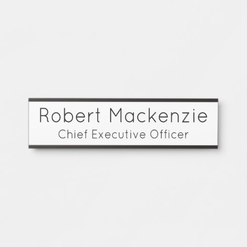 White Simple Modern Hanging Door Sign Name Plate