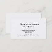 White Simple Plain Business Card (Front/Back)