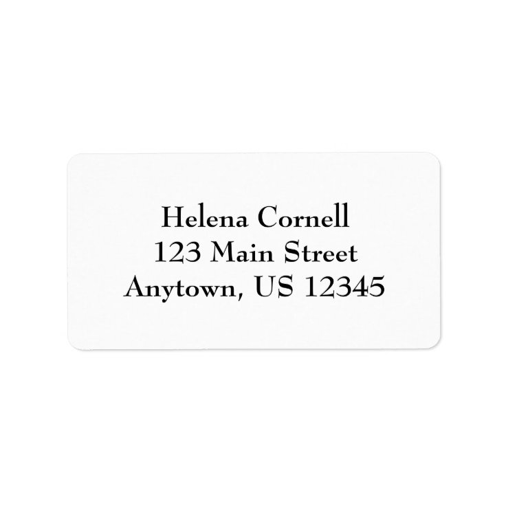 White Simple Plain Return Address Labels | Zazzle