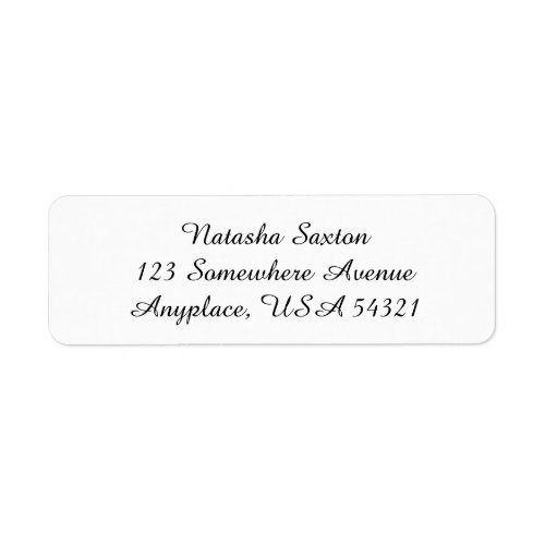 White Simple Plain Return Address Labels