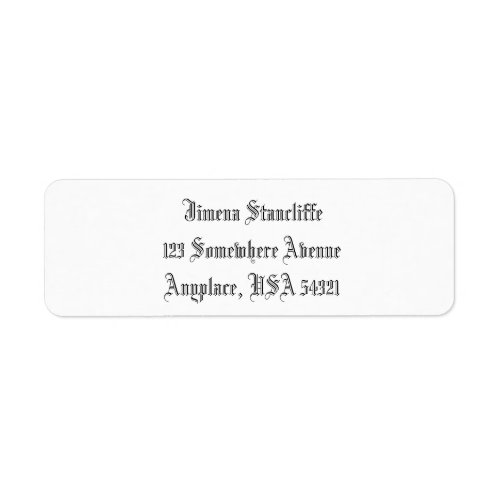 White Simple Plain Return Address Labels