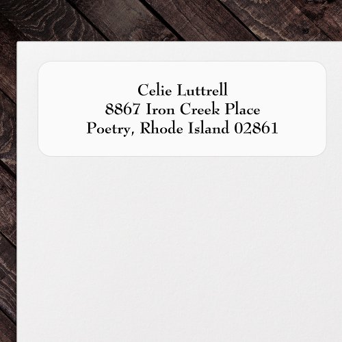 White Simple Plain Return Address Labels