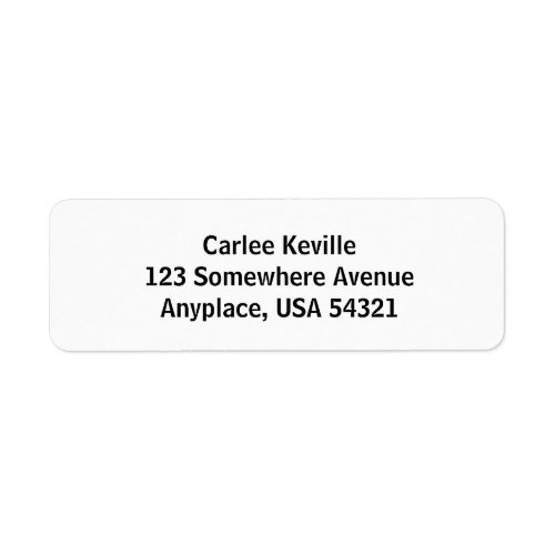 White Simple Plain Return Address Labels