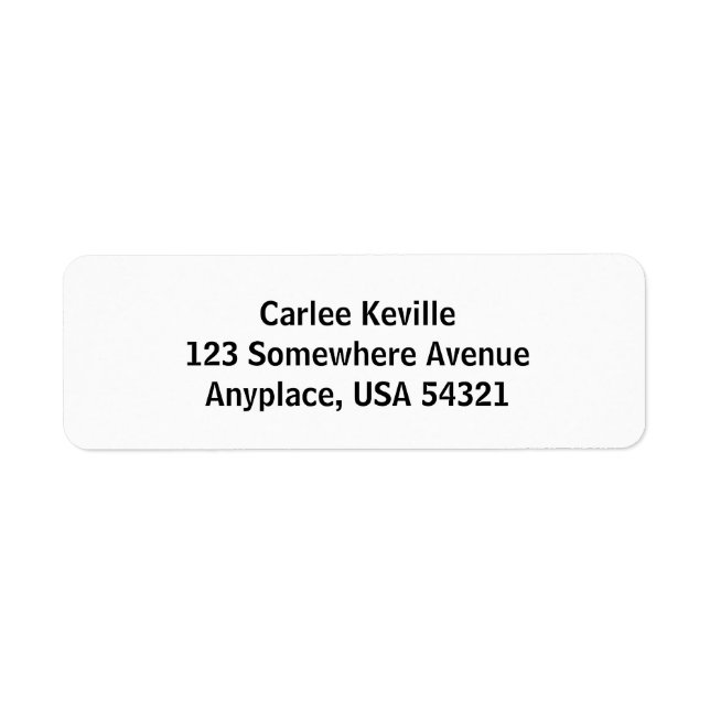 White Simple Plain Return Address Labels (Front)