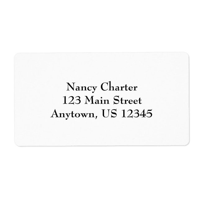 White Simple Plain Shipping Labels (Front)