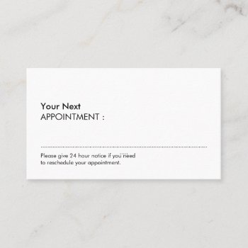 White Simple Professional Appointment Business Card by Business_Card_Art at Zazzle