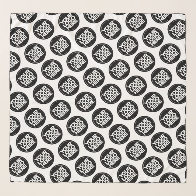 White Simple Repeating Business Logo Background Scarf (Front (Horizontal))