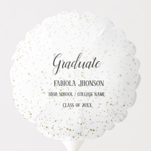 White Simple script graduation photo balloon
